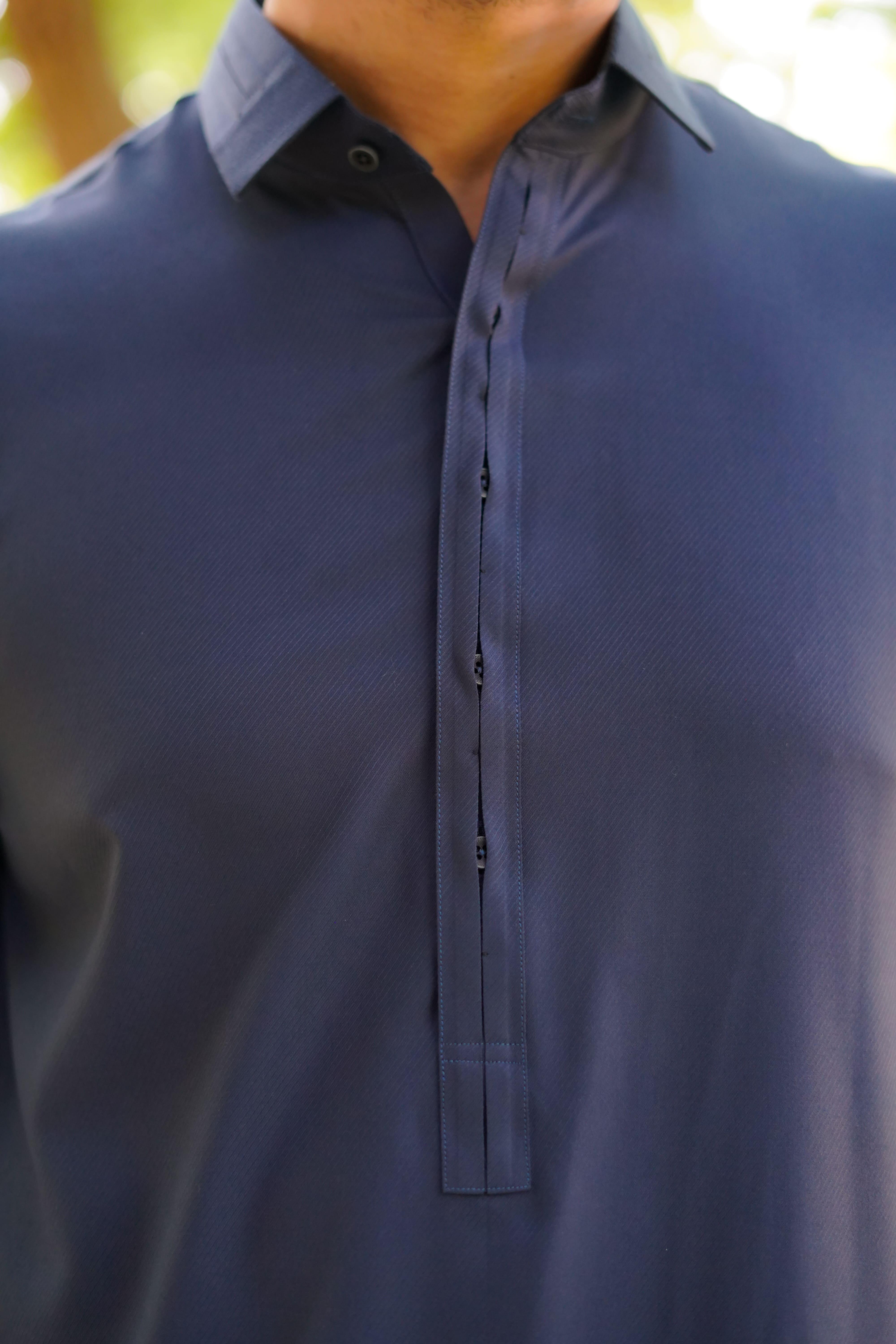 Grey Self Pure Blended Wash n Wear